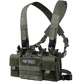 ONETIGRIS Chest Rig, Dangler Pouch for Hunting Shooting Hiking | MOLLE Chest Rigs Tactical Chest Rig with Utility Admin Pouch