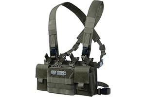 ONETIGRIS Chest Rig, MOLLE Chest Rigs Tactical Chest Rig Dangler Pouch Utility Admin Pouch for Hunting Shooting Hiking