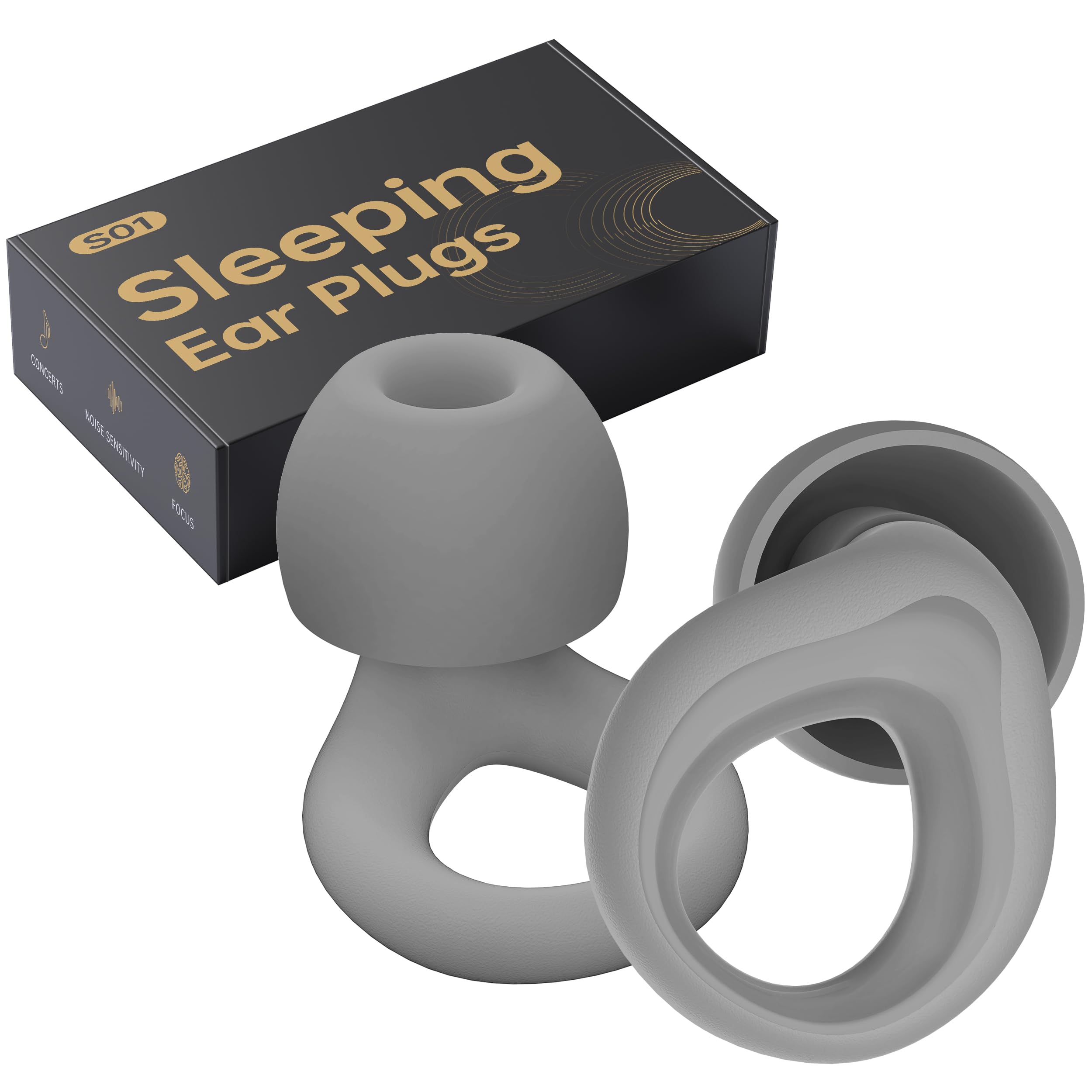 Photo 1 of Ear Plugs for Sleeping Noise Cancelling, Reusable Silicone Earplugs for Sleeping, Noise Reduction, Deep Focus, Travel, High Fidelity Hearing Protection, 30dB Noise Reduction?Gloden?