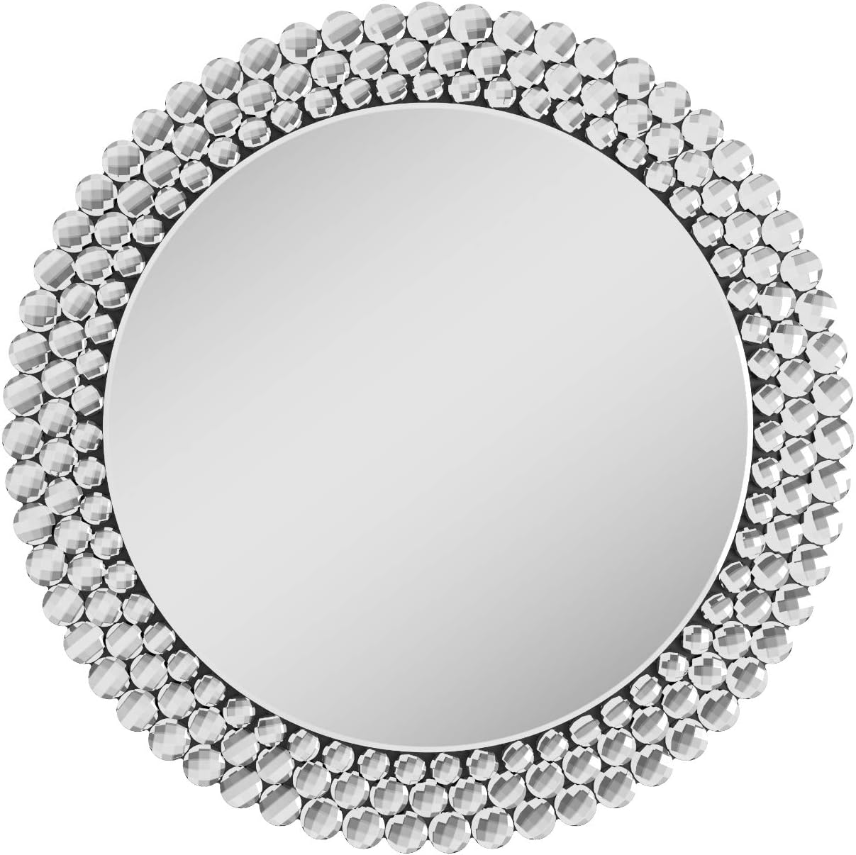 Luxury Round Wall Mirror Decorative - Circle Wall Mirror for Bedroom Livingroom: Furniture & Decor