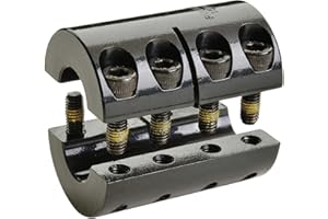 Ruland SPX-16-16-F Two-Piece Clamping Rigid Coupling, Black Oxide Steel, 1" Bore A Diameter, 1" Bore B Diameter, 1-3/4" OD, 3" Length