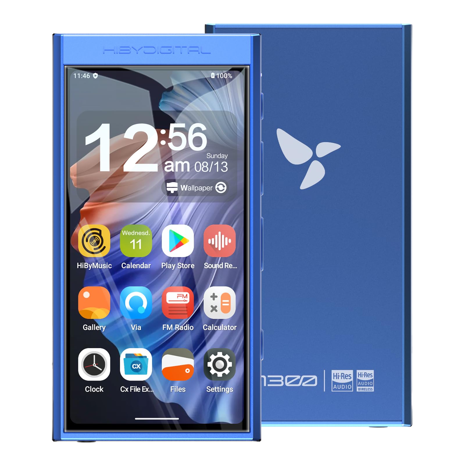 HiBy Digital M300 Android MP3 Player with Bluetooth and WiFi Streaming Player Android 13 Snapdragon 665 HiFi Audio (PCM/DSD) FM Radio Speaker Touchscreen 32GB + 2TB Expandable Storage