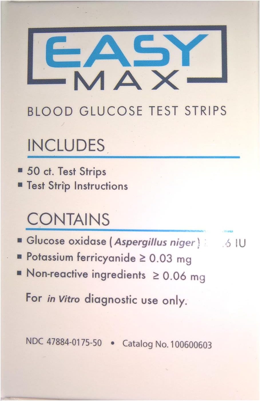 EASYMax Blood Glucose Test Strips Mail Order box 50 Ct.: Health & Personal Care