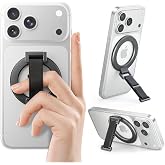 SUPERONE for MagSafe Phone Grip Kickstand, Removable Magnetic Ring Holder | Magnetic Phone Grip Stand with Nylon Finger Strap, Ergonomic Mag Safe Accessories for iPhone 17-12 Series &amp; Mag Safe Case
