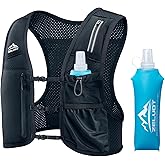 Zelvot Running Vest for Women Men, USA Original Patent, Adjustable Chest Straps Running Hydration Vest with 500ml Soft Flask and Phone Holder, Lightweight Reflective Hydration Backpack