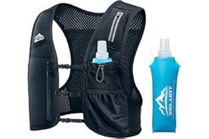 Zelvot Running Vest for Women Men, USA Original Patent, Adjustable Chest Straps Running Hydration Vest with 500ml Soft Flask 