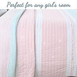 Cozy Line Home Fashions Light Pink Blue Ruffles