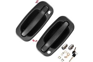 LCYOLADA Front Exterior Door Handle with Locks Compatible with 1999-2006 Chevy Silverado 1500 2500 3500 Classic Suburban Tahoe Avalanche GMC Sierra Yukon XL Escalade ESV EXT,Replace 15034985, 15034986