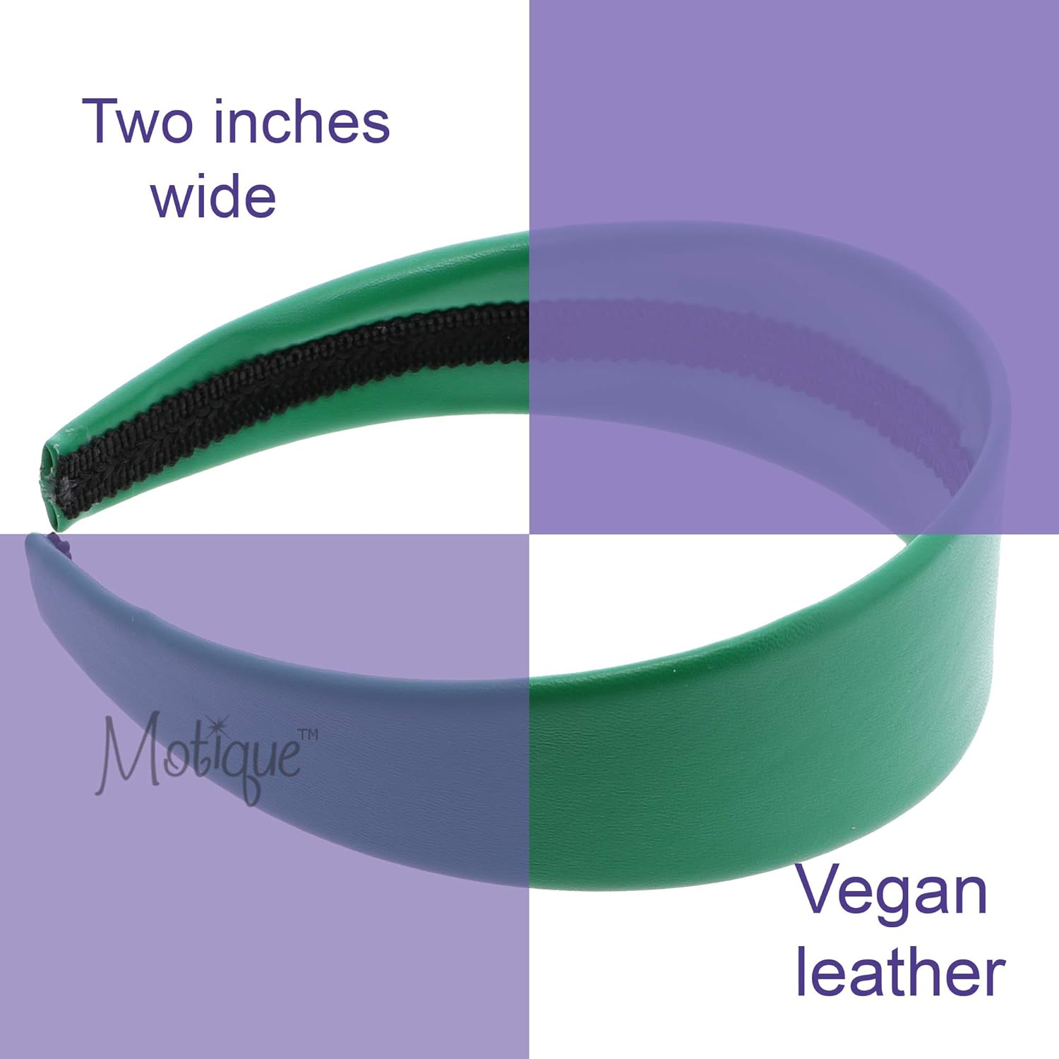 2 Inch Wide Leather Like Headband Solid Hair band for Women and Girls - Light Purple: Beauty