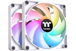 Thermaltake CT120 ARGB Sync PC Cooling Fan White (2-Fan Pack), 5V Motherboard Sync, 16.8 Million Colors 9 Addressable LEDs, 1