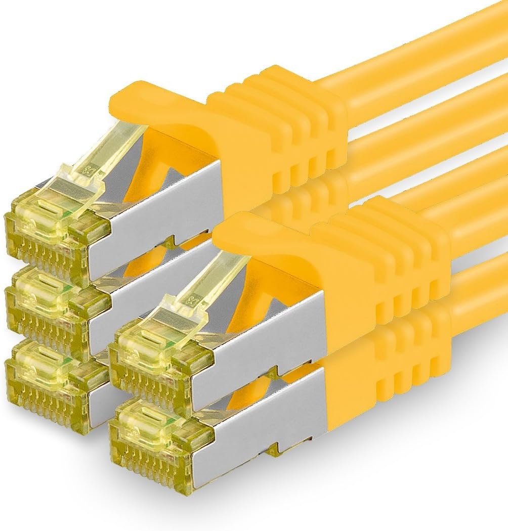 Cat.7 Patch Cable Set, S/FTP (PiMF) Ethernet LAN Network Cables, 10 Gigabits/10000 Mbps, High Speed