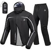 RIDEIRON Motorcycle Rain Gear for Men &amp; Women, Waterproof Rain Suit | 15,000 mm Waterproof Rating, Zippered Leg Openings, Roomy Seat Design, Reflective, Breathable, Fishing, Golf, Hunting