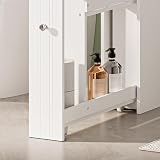 VonHaus Holbrook Slim Bathroom Storage Unit White Narrow Cabinet with Drawer view 7