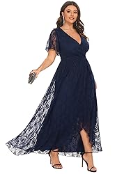Ever-Pretty Plus Women's V Neck Ruffles Sleeves