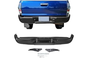 ECOTRIC Rear Step Bumper Steel Compatible with 2005-2015 Toyota Tacoma Replacement for TO1103114 Fleetside Styleside Rear Bum