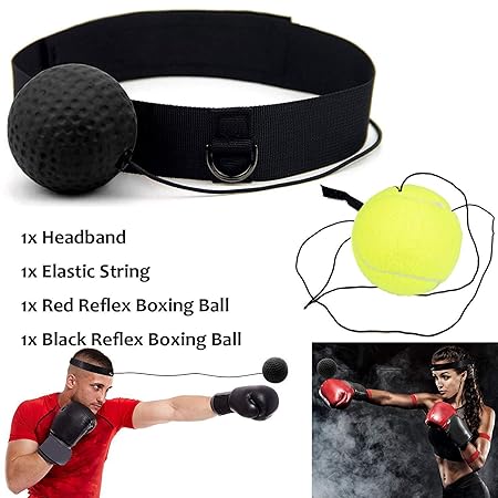 Xnature Boxen Training Ball Reflex Fightball Speed Fitness Punch Boxing Ball mit Kopfband, Trainingsgerät Speedball für Boxtr