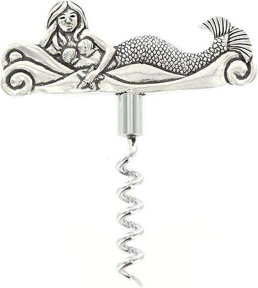 Amazon Com Pewter Nautical Mermaid Wine Corkscrew Opener Kitchen