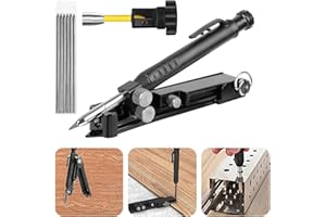 Multi-function Scribing Tool Upgraded, Construction Pencil- Aluminum Alloy Scribe Tool With Deep Hole Pencil, Diy Woodworking