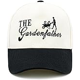 Waldeal Gardening Trucker Hat for Men, Embroidered The Gardenfather Adjustable Baseball Cap for Dad Papa Grandfather Beige/Black