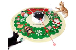 Gardner Pet Interactive 5in1 Cat Toys Chargeable,Moving Feather,Laser Pointer,Track Ball,Hide and Seek,Real Bird Sing,Touch/Sound Activated Cat Kitten Toy Exercise Toys for Indoor Bored Cats, 600mAh