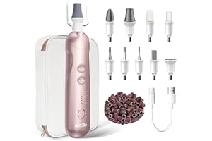HOXIDA Manicure Pedicure Kit with Case, Professional Nail Grinder for Senior Thick Toenail, Cordless Electric Nail File, 5 Speeds Pedicure Tools for feet Callus Remover, Nail Drill for Women Hand Feet Care