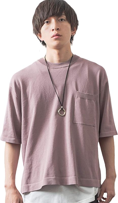 Amazon ジョーカーセレクト Joker Select メンズ 半袖 ニット サマーセーター サマーニット 五分袖 L ラベンダー 08 セーター 通販