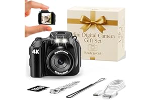 FLATIC Mini Keychain Camera –4K Digital Tiny Camera with 32GB Card & Elegant Gift Box, Fun Pocket-Sized Gadget for Kids & Adults, Collectible Gift for Travel, Birthdays & Stocking Stuffers, Black