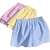 SHENHE Women's 3 Pack Summer Striped Boxer Shorts Elastic Waist Wide Leg Casual Shorts