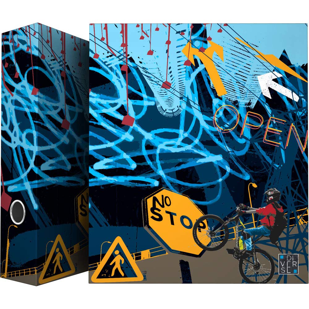 Grafoplás 88171995 Diverse Collection 4-Ring Binder 40 mm, Multicolor, A4