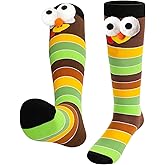 AGRIMONY Funny Thanksgiving Turkey Pumpkin Socks for Men Women -Fun Turkey Trot Fall Christmas Holiday Gift Stocking Stuffers