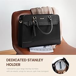 LOVEVOOK Laptop Tote Bag for Women,Leather Work