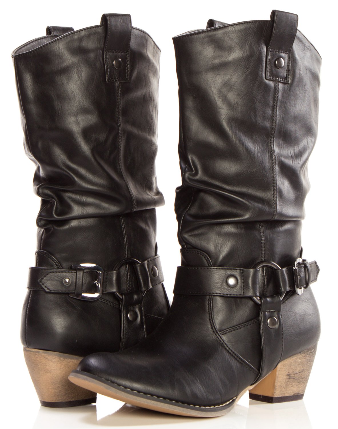 Olivia K Women's Western Style Wild Mid-Calf Cowgirl Boots - Image 6