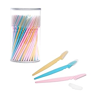 Eyebrow Razor Bulk Set, Dermaplane Facial Hair Remover Shaving Tools (60 Pack)