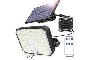 TANBABY Ultra Outdoor Solar Lights, 4000LM Motion Sensor Solar Flood Lights with Remote Control - IPX5 Waterproof Security Lights Ultra Dusk to Dawn Solar Lighting for Outside Patio Garage