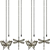 SHIFANQI Ceiling Fan Pull Chain, 4 Pack Bronze Dragonfly Fan Pull Chain Extension, 12 Inches Decorative Chain Pulls Pendant for Ceiling Light Fan Lamp, Beads Ball Chain Extender with Connector