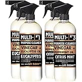 Lux Clean Multi-Purpose Cleaners, Vinegar with Eucalyptus and Peppermint | 32 Fl Oz Bottles, Pack of 4 | Home and Body Company
