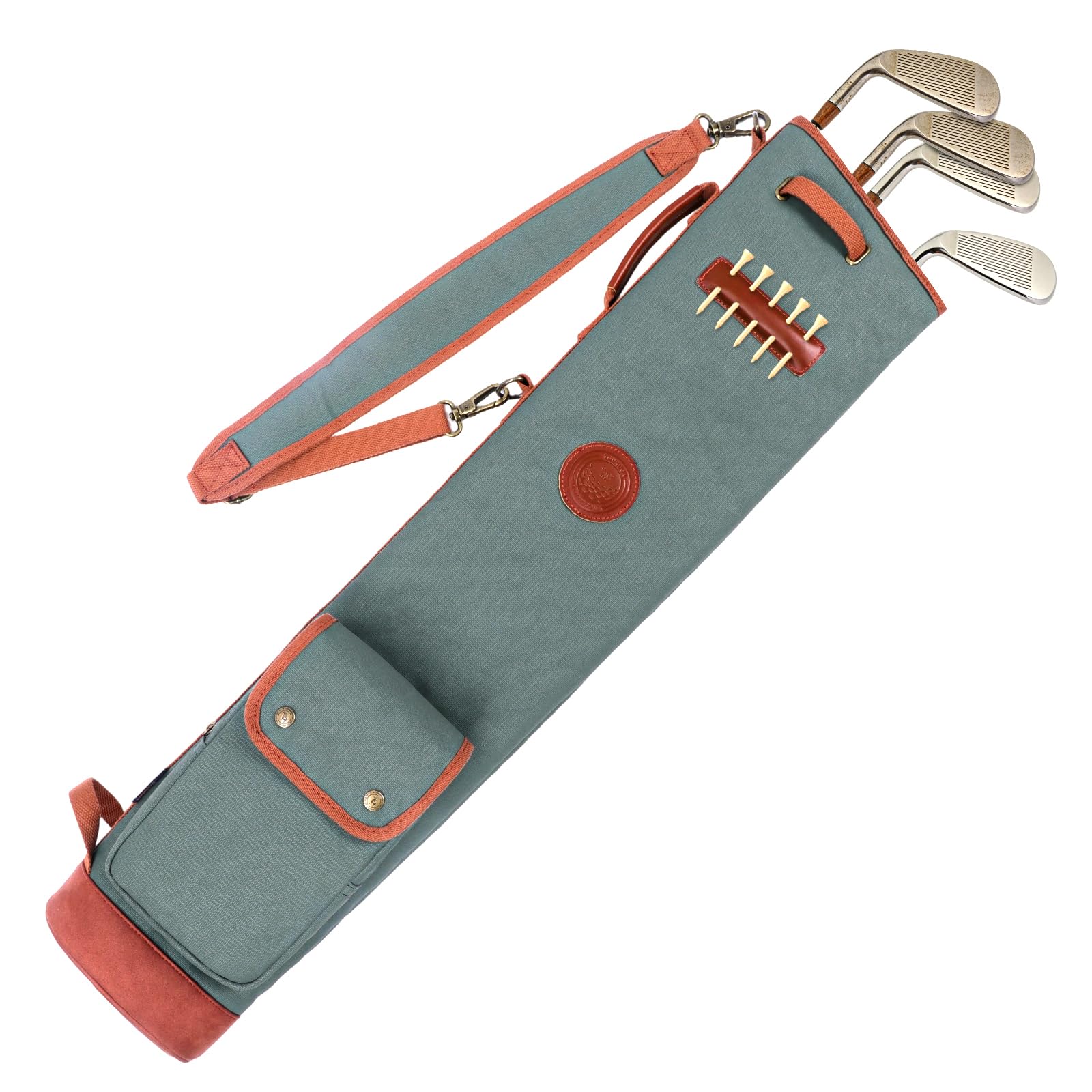 TOURBON Canvas Golf Club Travel Case Lightweight Carry Bag for Men Women - Green (Green)