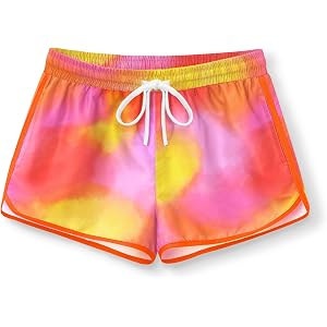 BesserBay Girls Summer Beach Swim Shorts Quick Dry Elastic Waist Swim Trunks with Pockets 5-14 Years