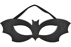 U-Zomir Bat Mask for Women, PU Leather Black Bat Eye Mask Costume for Men Women Girls Adult, Masquerade Halloween Cosplay Raves Dress Up Costume Accessories
