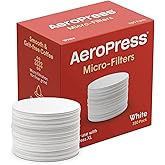 AeroPress Coffee Maker White Paper Micro-Filters, Compostable Coffee Filters Made From White, Chlorine-Free Paper, Fits Stand