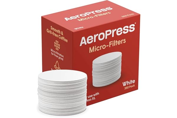 AeroPress Coffee Maker White Paper Micro-Filters, Compostable Coffee Filters Made from White, Chlorine-Free Paper, Fits Stand