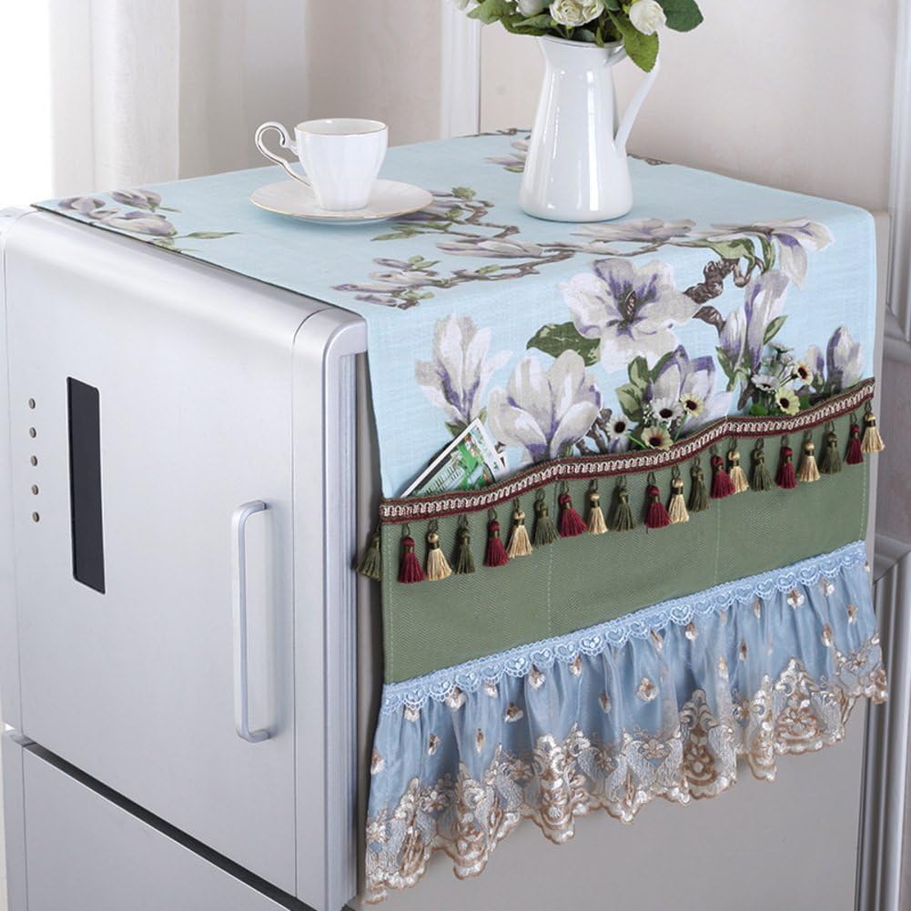 Refrigerator cover towel/fabric dust-proof cloths/home washing machine cloths/ refrigerator dust cover/american pastoral dust cover-A 55x135cm(22x53inch)