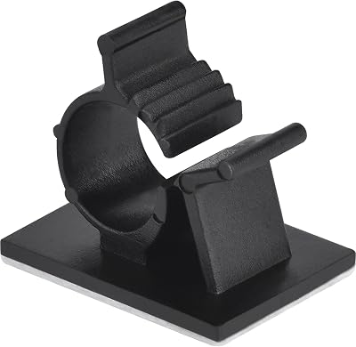 Hicarer 30pk Black Adjustable Self-Adhesive Cable Clips Cord Management for Car