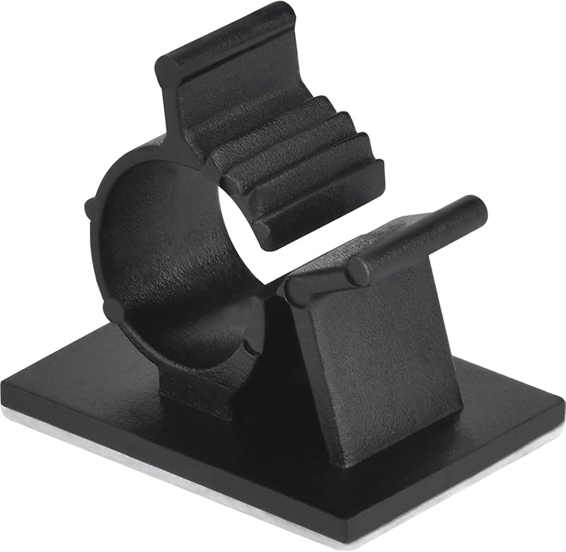 Hicarer 30pk Black Adjustable Self-Adhesive Cable Clips Cord Management for Car