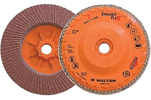 WALTER SURFACE TECHNOLOGIES Walter 06B456 4-1/2x5/8-11 Enduro-Flex Spin-On Flap Discs with Eco-Trim Backing 60 Grit Type 27S, 10 Pack