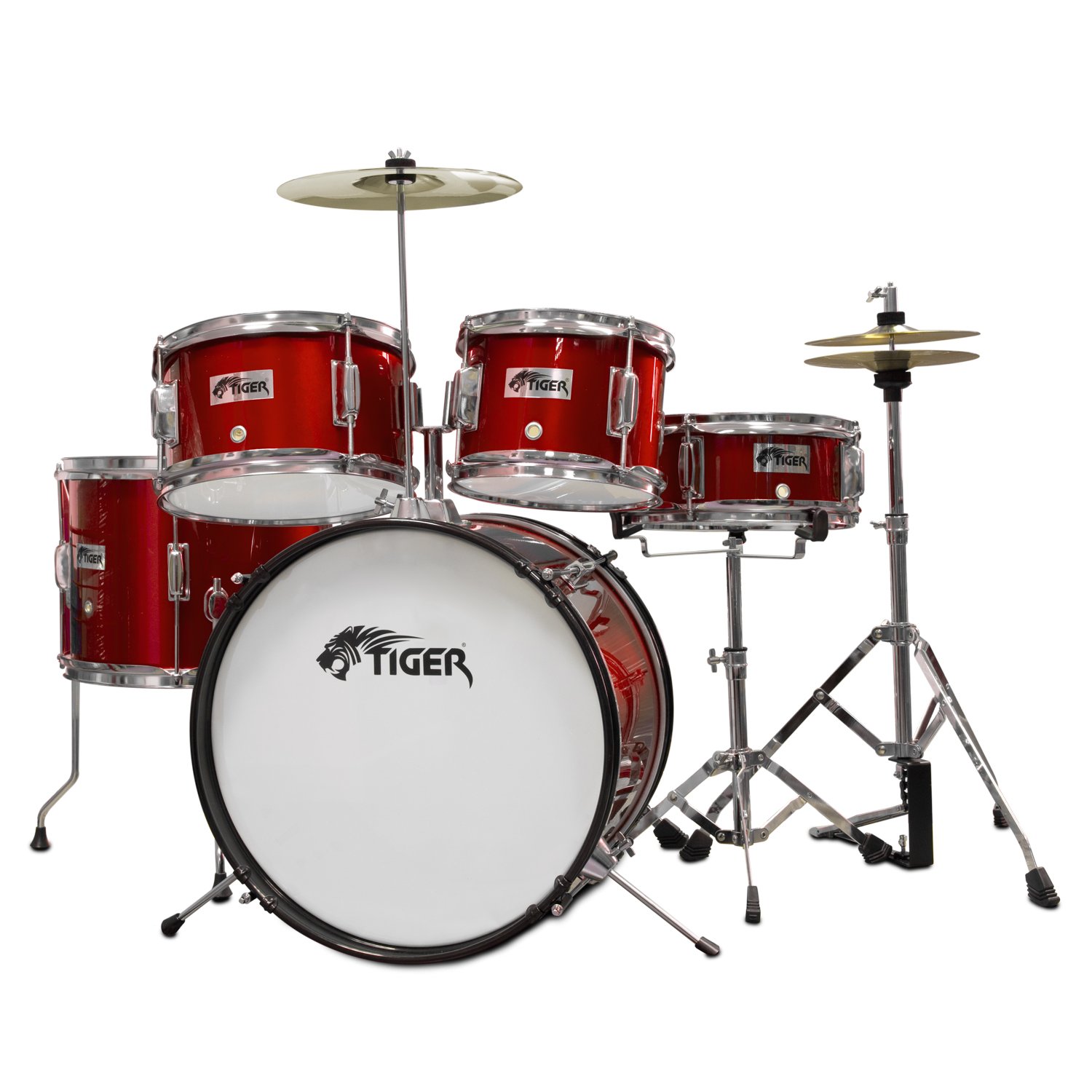 Tiger 5 Piece Junior Drum Kit Red Amazon.co.uk Musical Instruments