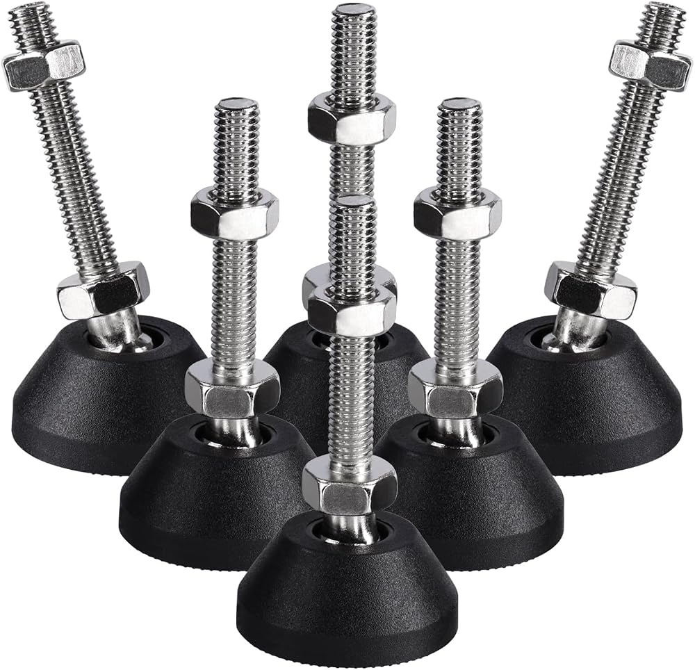 Mesee M8 Swivel Leg Levelers 6pk Nylon Anti-slip Adjustable Glide Feet for