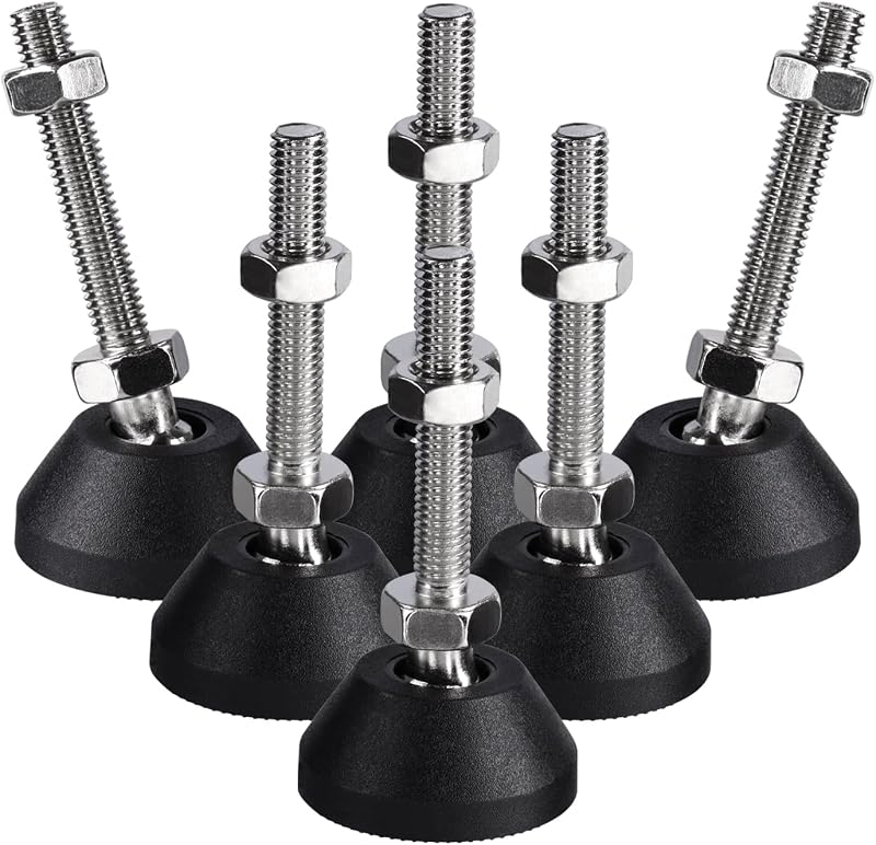 Mesee M8 Swivel Leg Levelers 6pk Nylon Anti-slip Adjustable Glide Feet for