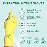 Ansell AlphaTec 37-320 Nitrile Gloves Long Cuff Yellow L 12 Pairs view 2