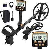 ULHUND Metal Detector for Adults, Professional Foldable Waterproof Metal Detector with 11" IP68 DD Coil, Internal Coil Design, Backlit LCD Target ID, 12.8" Deep Search Gold Detector for Beach &amp; Yard